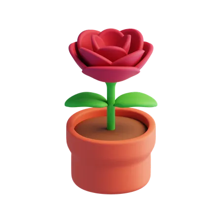 Flor rosa  3D Icon