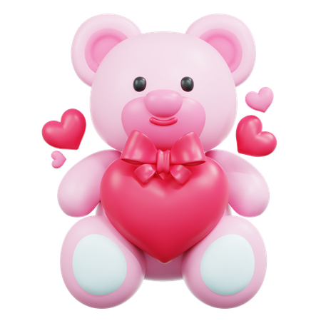 Rosa Teddybär  3D Icon