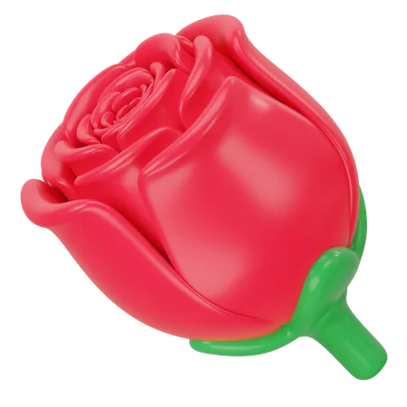 Rosa vermelha  3D Icon