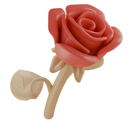 Rosa vermelha  3D Icon