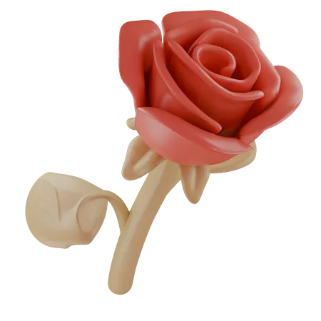 Rosa vermelha  3D Icon