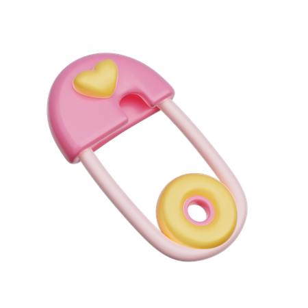 Épingle à nourrice rose pour bébé  3D Icon