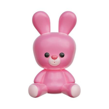 Bébé lapin rose  3D Icon