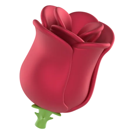Einteilige Rote Rose 3D Icon
