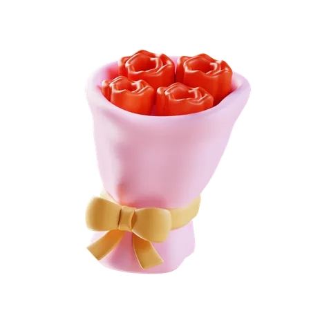 3 D Render Valentines Day Rose Bouquet 3D Icon