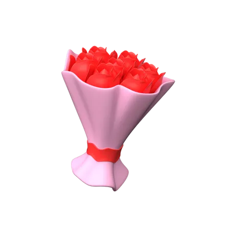 Vibrant Hues Of Red Pink And White Entwine In A Fragrant Embrace Composing A Stunning Rose Bouquet Natures Timeless Elegance 3D Icon
