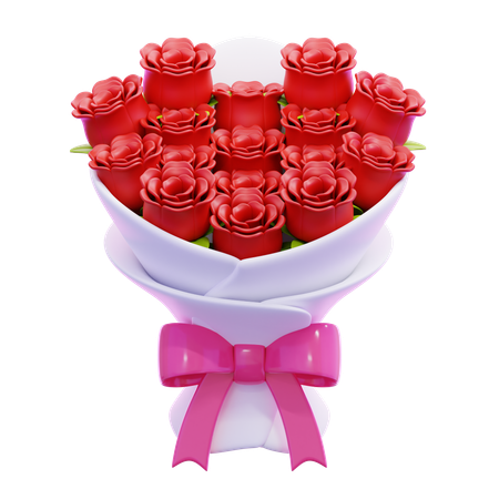 장미 꽃다발  3D Icon