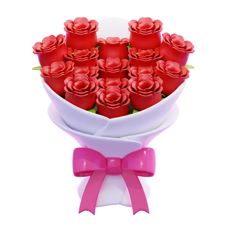 장미 꽃다발  3D Icon