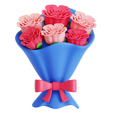Rose Bouquet 3D Icon