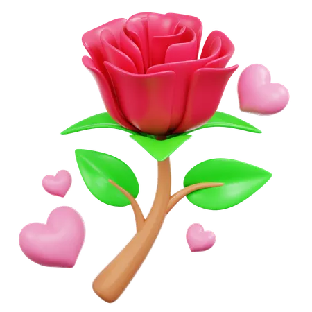 Rose Flower  3D Icon