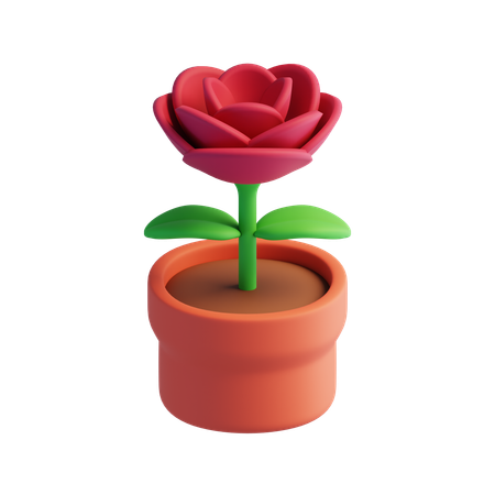 Rose Flower  3D Icon