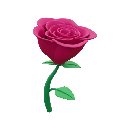 3 D Rose Flower Icon 3D Icon