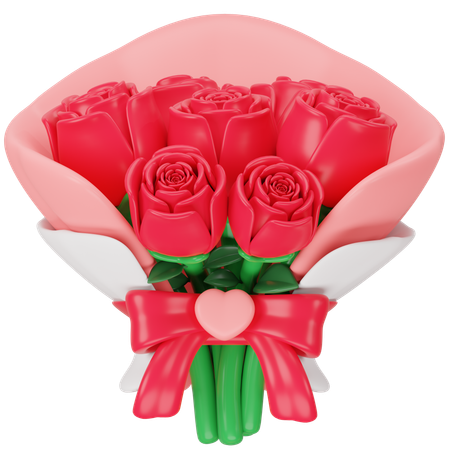 Rose Flower Bouquet  3D Icon