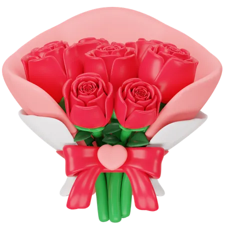 Rose Flower Bouquet 3 D Icon Rendering 3D Icon