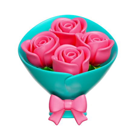 バラの花束  3D Icon