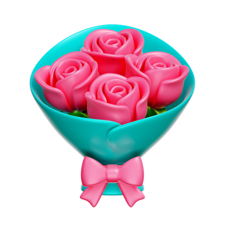 Rose Flower Bouquet  3D Icon