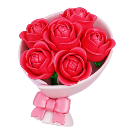 Rose Flower Bouquet  3D Icon