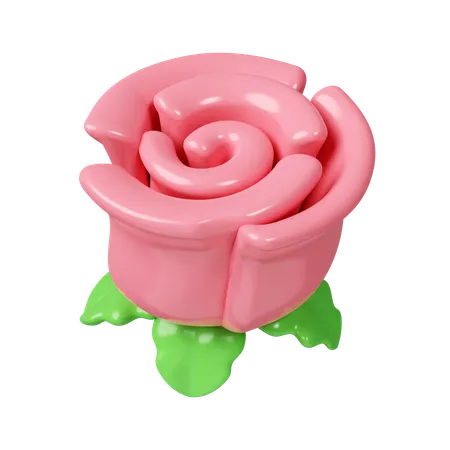 3 D Rose Flowers Icon Isolated On White Background 3 D Rendering Illustration Clipping Path 3D Icon