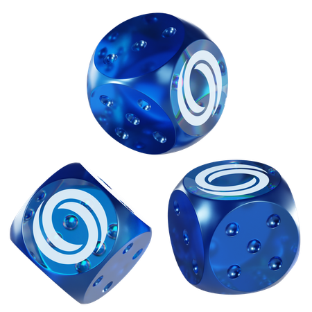 Rose Glass Dice Crypto  3D Icon