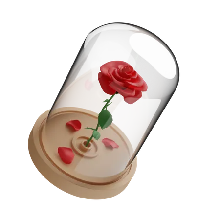 Rose in Glaskuppel  3D Icon