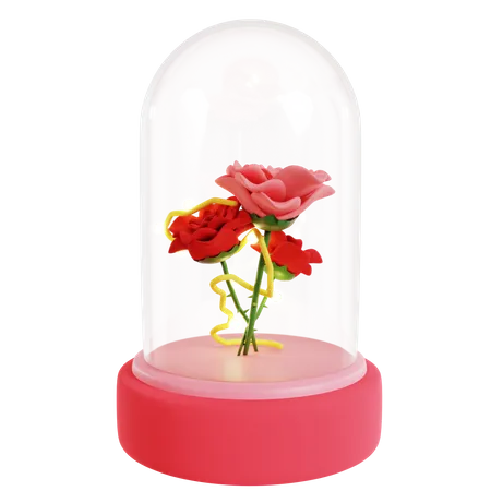 Rose In Glass  3D Icon