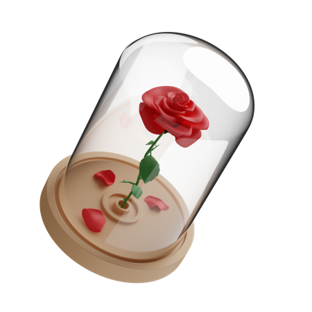 Rose in glass dome  3D Icon