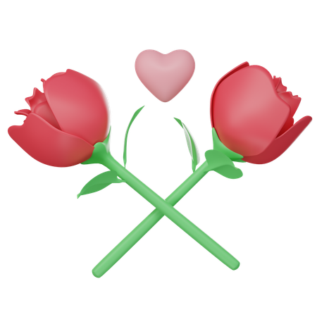 Rose rouge  3D Icon