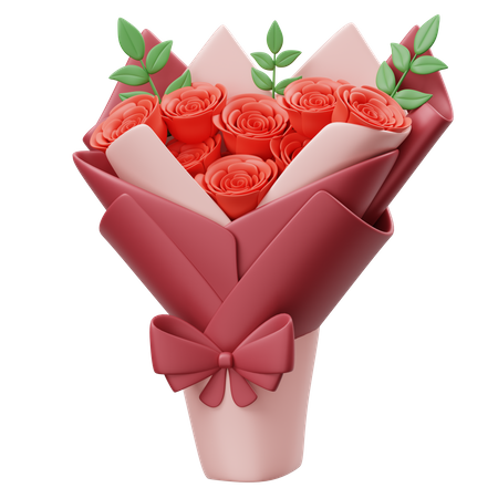 Roses Bouquet  3D Icon