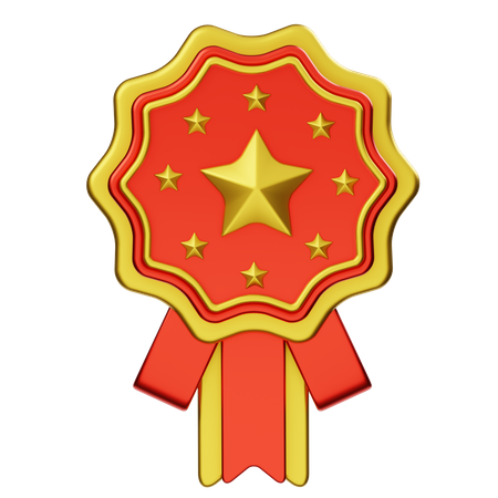 Rosette Ribbon Badge  3D Icon