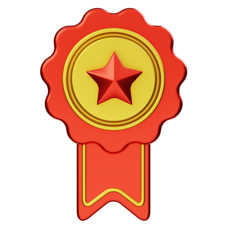 Rosette Ribbon Stars  3D Icon