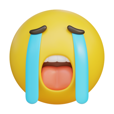 Emoji de rosto chorando com lágrimas  3D Icon