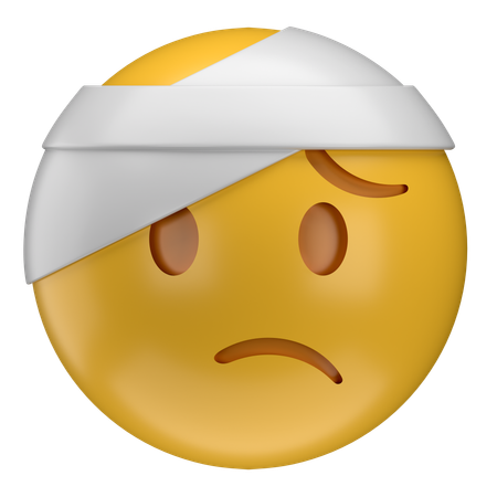 Emoji de rosto com bandagem na cabeça  3D Icon