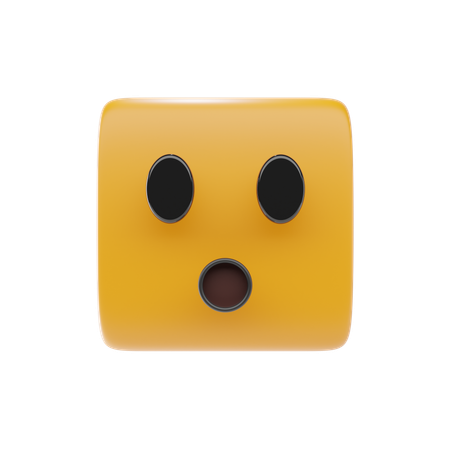 Emoji de rosto com boca aberta  3D Icon