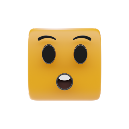 Emoji de rosto com boca aberta  3D Icon