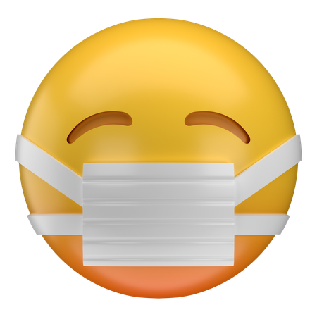 Rosto com máscara médica emoji  3D Icon