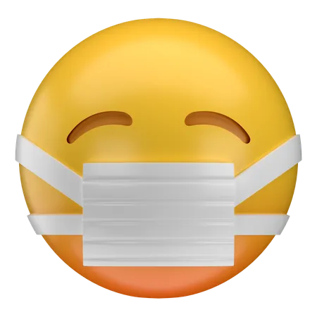 Rosto com máscara médica emoji  3D Icon