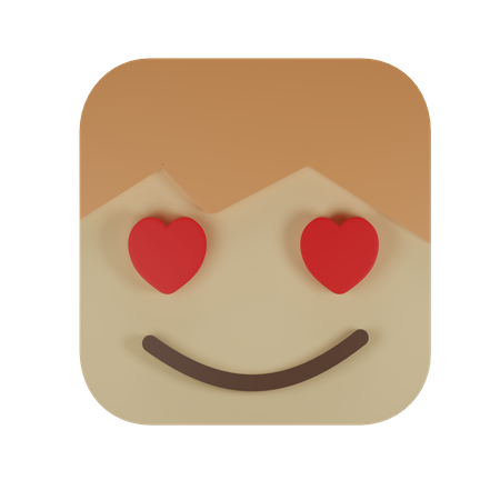 Rosto com olhos de coração  3D Emoji
