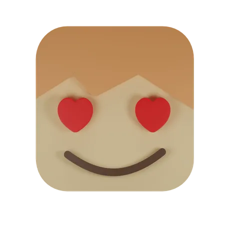 Rosto com olhos de coração  3D Emoji