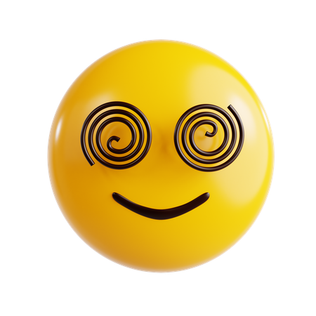 Emoji de rosto com olhos espirais  3D Icon