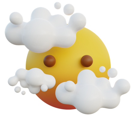 Enfrentar nuvens  3D Emoji