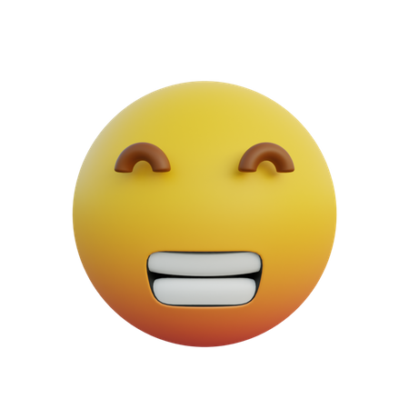 Rosto radiante com olhos fechados  3D Emoji