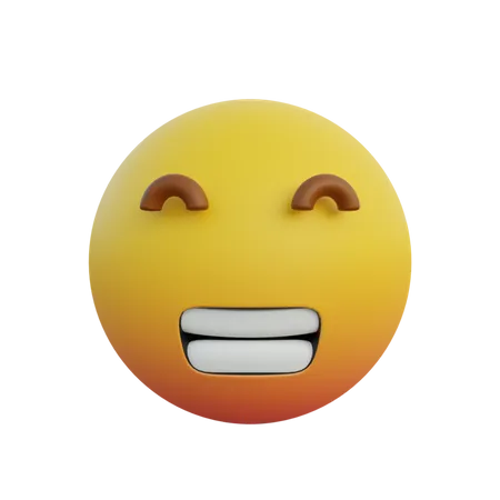Rosto radiante com olhos fechados  3D Emoji