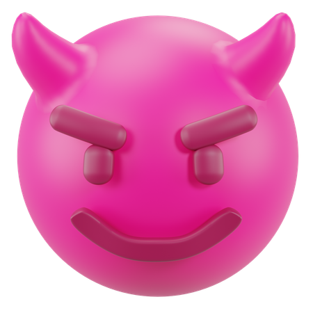 Rosto sorridente com chifres  3D Icon