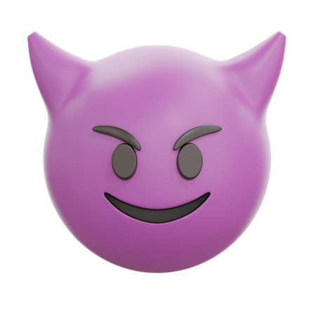 Rosto sorridente com chifres  3D Icon