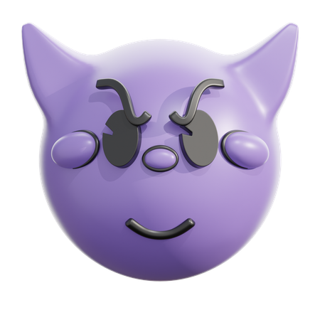 Rosto sorridente com chifres  3D Icon