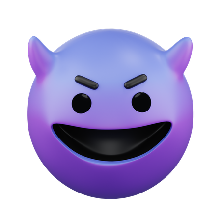 Rosto sorridente com chifres  3D Icon
