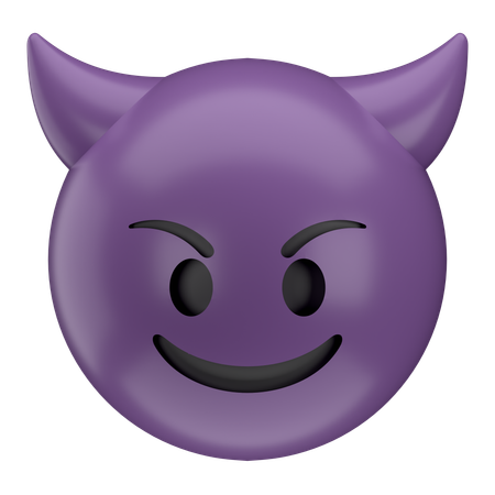 Rosto sorridente com chifres emoji  3D Icon