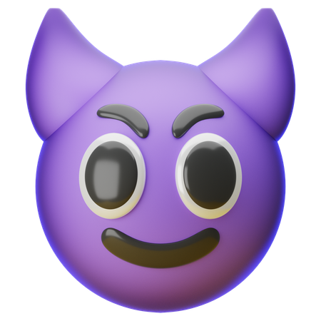 Rosto sorridente com chifres emoji  3D Icon