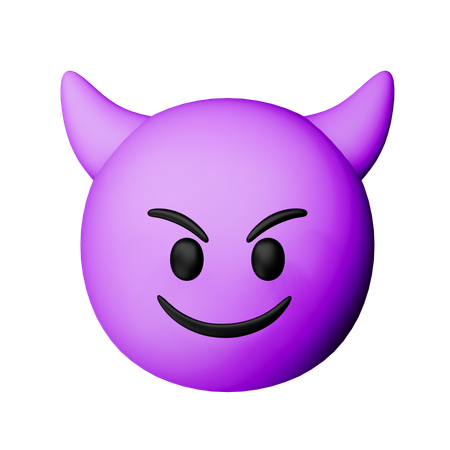 Rosto sorridente com chifres emoji  3D Icon