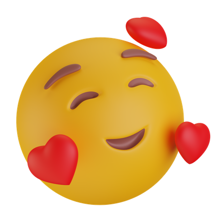 Rosto sorridente com corações  3D Emoji